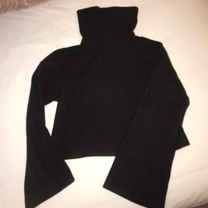 Cropped Turtleneck Bell Sleeve Sweater